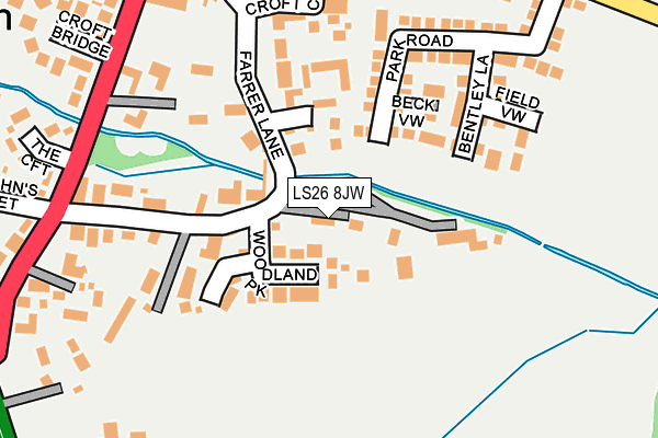 LS26 8JW map - OS OpenMap – Local (Ordnance Survey) LS26 8JW map - OS OpenMap – Local (Ordnance Survey)