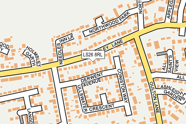 LS26 8RL map - OS OpenMap – Local (Ordnance Survey) LS26 8RL map - OS OpenMap – Local (Ordnance Survey)