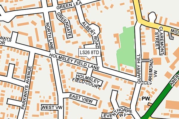 LS26 8TD map - OS OpenMap – Local (Ordnance Survey)