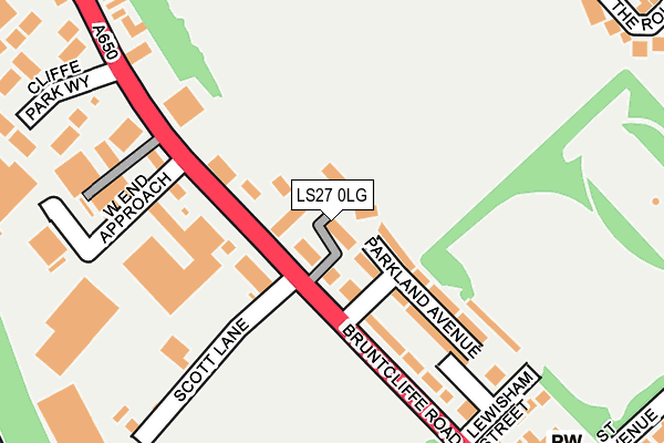 LS27 0LG map - OS OpenMap – Local (Ordnance Survey) LS27 0LG map - OS OpenMap – Local (Ordnance Survey)