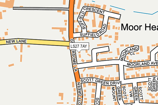 LS27 7AY map - OS OpenMap – Local (Ordnance Survey) LS27 7AY map - OS OpenMap – Local (Ordnance Survey)
