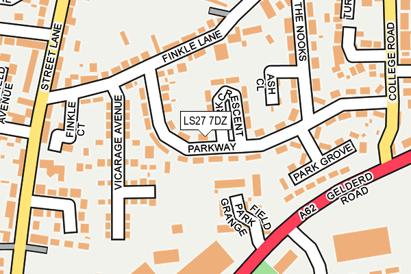 LS27 7DZ map - OS OpenMap – Local (Ordnance Survey) LS27 7DZ map - OS OpenMap – Local (Ordnance Survey)
