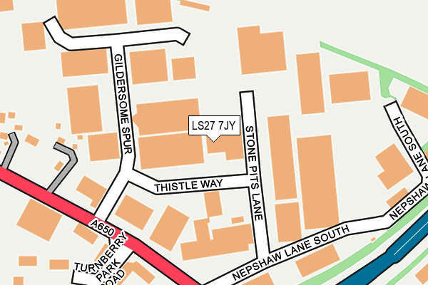 LS27 7JY map - OS OpenMap – Local (Ordnance Survey) LS27 7JY map - OS OpenMap – Local (Ordnance Survey)