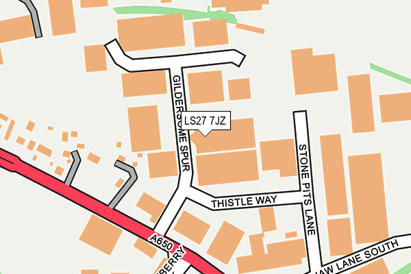 LS27 7JZ map - OS OpenMap – Local (Ordnance Survey) LS27 7JZ map - OS OpenMap – Local (Ordnance Survey)