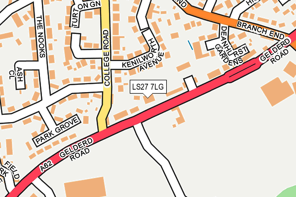 LS27 7LG map - OS OpenMap – Local (Ordnance Survey)
