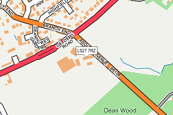 LS27 7RZ map - OS OpenMap – Local (Ordnance Survey)