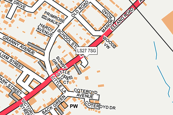 LS27 7SG map - OS OpenMap – Local (Ordnance Survey) LS27 7SG map - OS OpenMap – Local (Ordnance Survey)