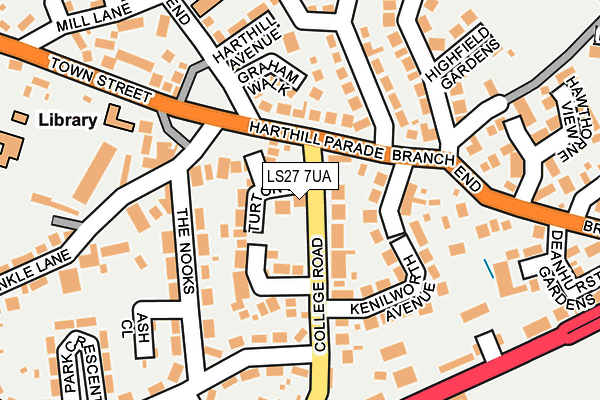 LS27 7UA map - OS OpenMap – Local (Ordnance Survey) LS27 7UA map - OS OpenMap – Local (Ordnance Survey)