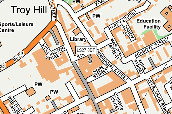 LS27 8DT map - OS OpenMap – Local (Ordnance Survey) LS27 8DT map - OS OpenMap – Local (Ordnance Survey)
