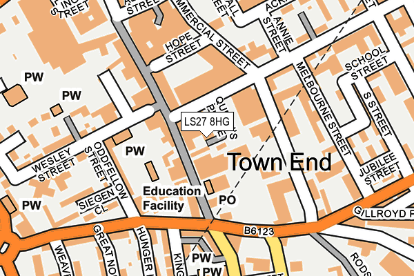 LS27 8HG map - OS OpenMap – Local (Ordnance Survey) LS27 8HG map - OS OpenMap – Local (Ordnance Survey)