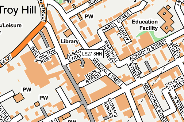 LS27 8HN map - OS OpenMap – Local (Ordnance Survey) LS27 8HN map - OS OpenMap – Local (Ordnance Survey)