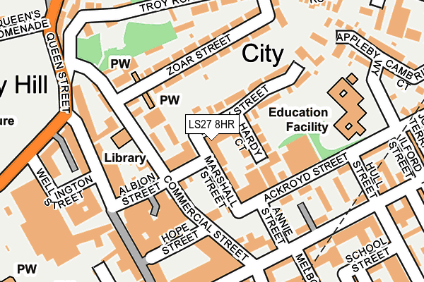 LS27 8HR map - OS OpenMap – Local (Ordnance Survey) LS27 8HR map - OS OpenMap – Local (Ordnance Survey)