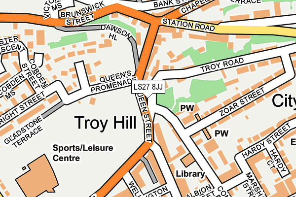 LS27 8JJ map - OS OpenMap – Local (Ordnance Survey)