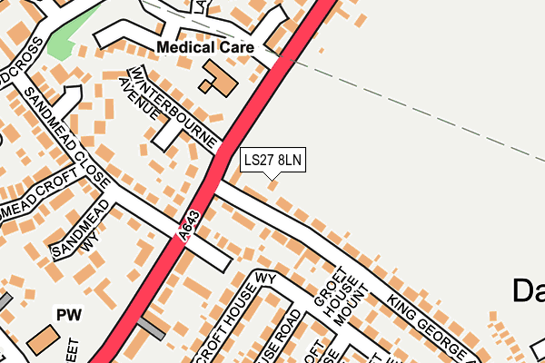LS27 8LN map - OS OpenMap – Local (Ordnance Survey) LS27 8LN map - OS OpenMap – Local (Ordnance Survey)