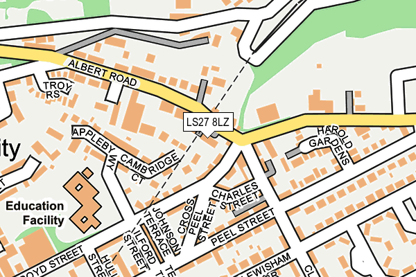 LS27 8LZ map - OS OpenMap – Local (Ordnance Survey) LS27 8LZ map - OS OpenMap – Local (Ordnance Survey)