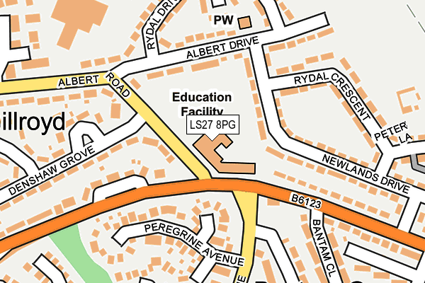 LS27 8PG map - OS OpenMap – Local (Ordnance Survey) LS27 8PG map - OS OpenMap – Local (Ordnance Survey)