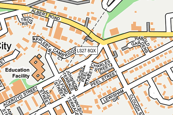 LS27 8QX map - OS OpenMap – Local (Ordnance Survey) LS27 8QX map - OS OpenMap – Local (Ordnance Survey)