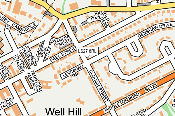 LS27 8RL map - OS OpenMap – Local (Ordnance Survey) LS27 8RL map - OS OpenMap – Local (Ordnance Survey)