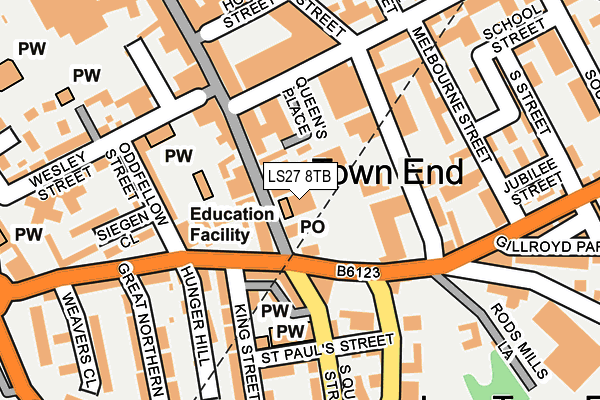 LS27 8TB map - OS OpenMap – Local (Ordnance Survey) LS27 8TB map - OS OpenMap – Local (Ordnance Survey)