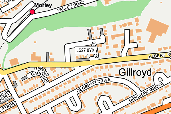 LS27 8YX map - OS OpenMap – Local (Ordnance Survey) LS27 8YX map - OS OpenMap – Local (Ordnance Survey)