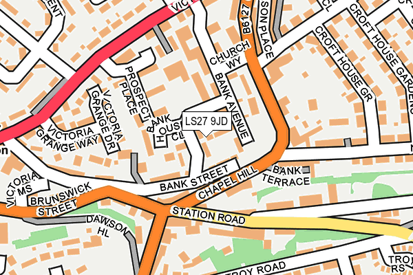 LS27 9JD map - OS OpenMap – Local (Ordnance Survey) LS27 9JD map - OS OpenMap – Local (Ordnance Survey)