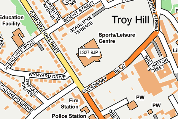 LS27 9JP map - OS OpenMap – Local (Ordnance Survey) LS27 9JP map - OS OpenMap – Local (Ordnance Survey)