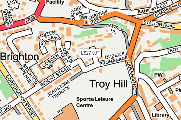 LS27 9JT map - OS OpenMap – Local (Ordnance Survey)