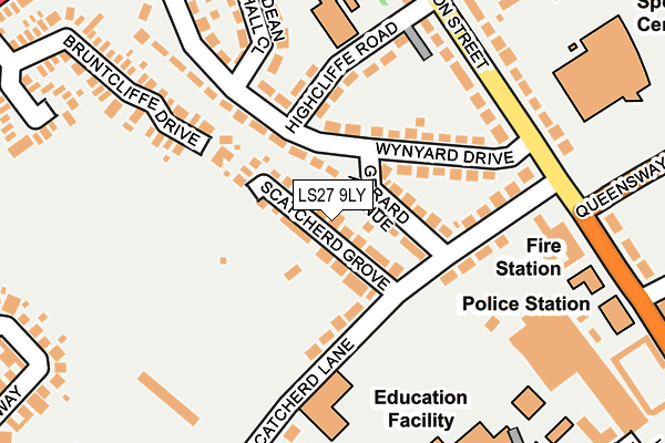 LS27 9LY map - OS OpenMap – Local (Ordnance Survey)