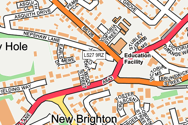 LS27 9RZ map - OS OpenMap – Local (Ordnance Survey) LS27 9RZ map - OS OpenMap – Local (Ordnance Survey)