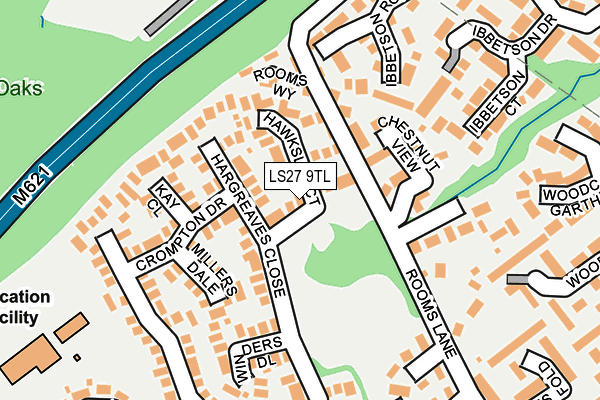 LS27 9TL map - OS OpenMap – Local (Ordnance Survey) LS27 9TL map - OS OpenMap – Local (Ordnance Survey)