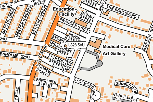 LS28 5AU map - OS OpenMap – Local (Ordnance Survey) LS28 5AU map - OS OpenMap – Local (Ordnance Survey)