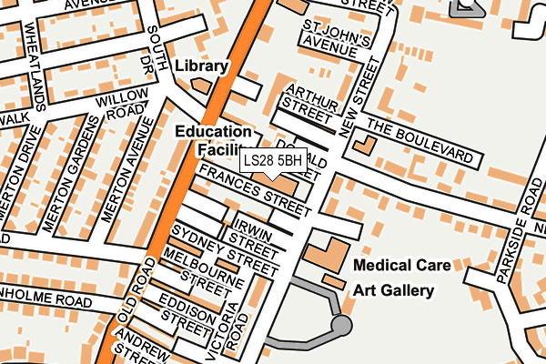 LS28 5BH map - OS OpenMap – Local (Ordnance Survey) LS28 5BH map - OS OpenMap – Local (Ordnance Survey)
