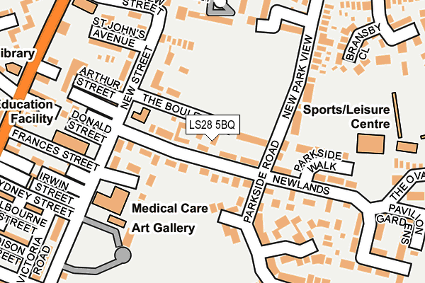 LS28 5BQ map - OS OpenMap – Local (Ordnance Survey) LS28 5BQ map - OS OpenMap – Local (Ordnance Survey)