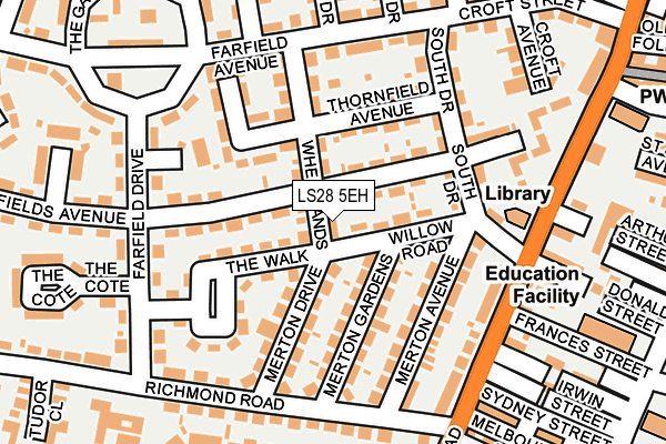 LS28 5EH map - OS OpenMap – Local (Ordnance Survey) LS28 5EH map - OS OpenMap – Local (Ordnance Survey)