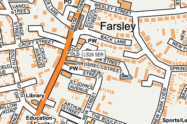 LS28 5ER map - OS OpenMap – Local (Ordnance Survey) LS28 5ER map - OS OpenMap – Local (Ordnance Survey)