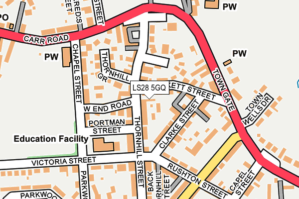 LS28 5GQ map - OS OpenMap – Local (Ordnance Survey) LS28 5GQ map - OS OpenMap – Local (Ordnance Survey)