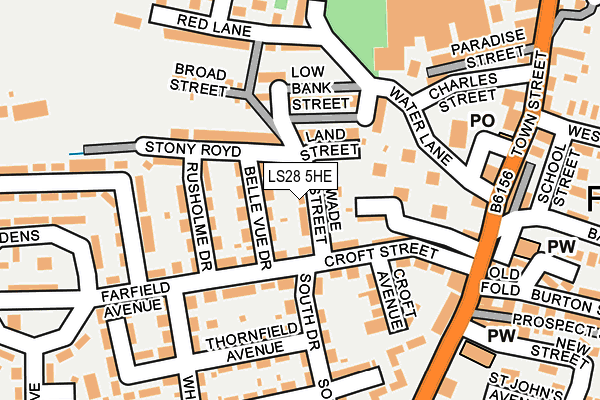 LS28 5HE map - OS OpenMap – Local (Ordnance Survey) LS28 5HE map - OS OpenMap – Local (Ordnance Survey)