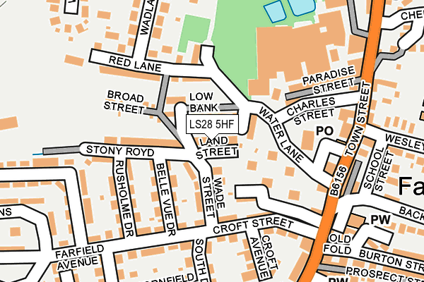 LS28 5HF map - OS OpenMap – Local (Ordnance Survey) LS28 5HF map - OS OpenMap – Local (Ordnance Survey)