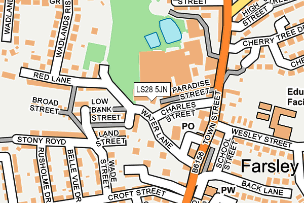 LS28 5JN map - OS OpenMap – Local (Ordnance Survey) LS28 5JN map - OS OpenMap – Local (Ordnance Survey)