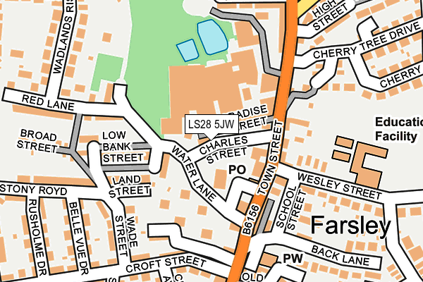 LS28 5JW map - OS OpenMap – Local (Ordnance Survey) LS28 5JW map - OS OpenMap – Local (Ordnance Survey)