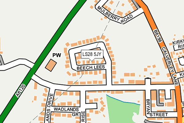 LS28 5JY map - OS OpenMap – Local (Ordnance Survey) LS28 5JY map - OS OpenMap – Local (Ordnance Survey)
