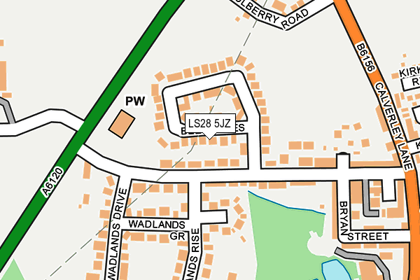 LS28 5JZ map - OS OpenMap – Local (Ordnance Survey) LS28 5JZ map - OS OpenMap – Local (Ordnance Survey)