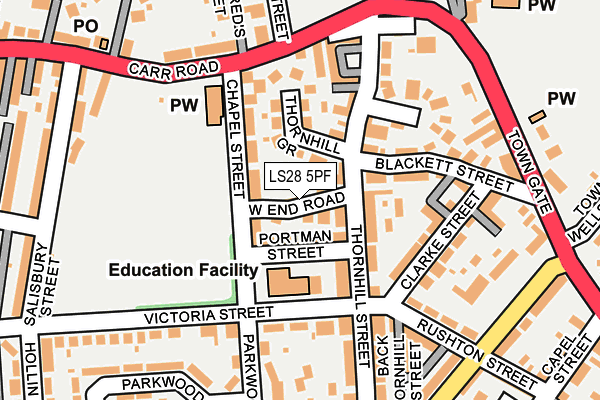 LS28 5PF map - OS OpenMap – Local (Ordnance Survey)