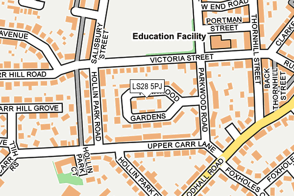 LS28 5PJ map - OS OpenMap – Local (Ordnance Survey) LS28 5PJ map - OS OpenMap – Local (Ordnance Survey)