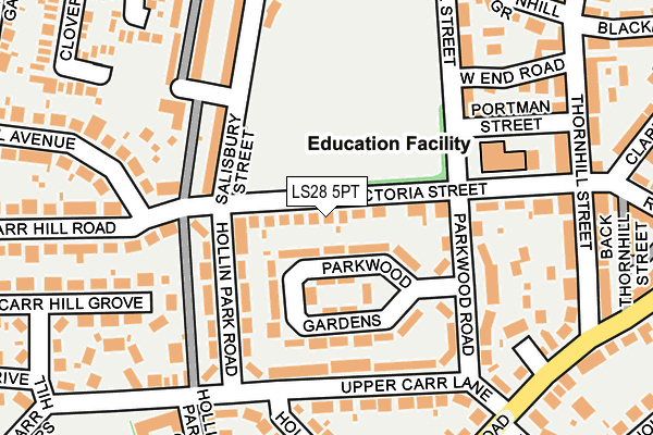 LS28 5PT map - OS OpenMap – Local (Ordnance Survey) LS28 5PT map - OS OpenMap – Local (Ordnance Survey)