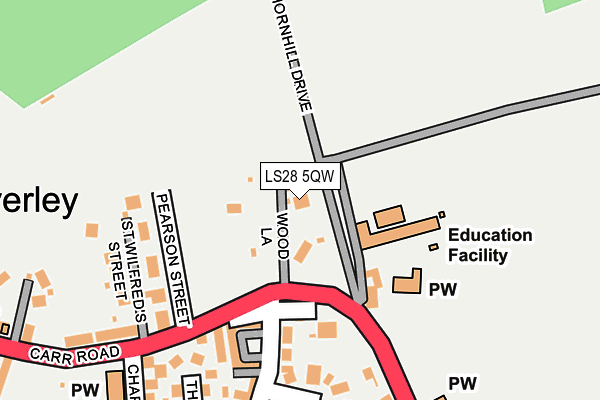 LS28 5QW map - OS OpenMap – Local (Ordnance Survey) LS28 5QW map - OS OpenMap – Local (Ordnance Survey)