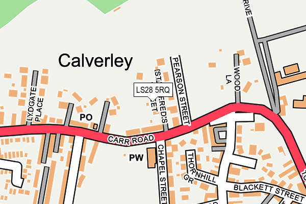 LS28 5RQ map - OS OpenMap – Local (Ordnance Survey) LS28 5RQ map - OS OpenMap – Local (Ordnance Survey)
