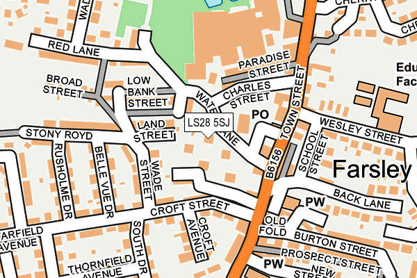 LS28 5SJ map - OS OpenMap – Local (Ordnance Survey) LS28 5SJ map - OS OpenMap – Local (Ordnance Survey)