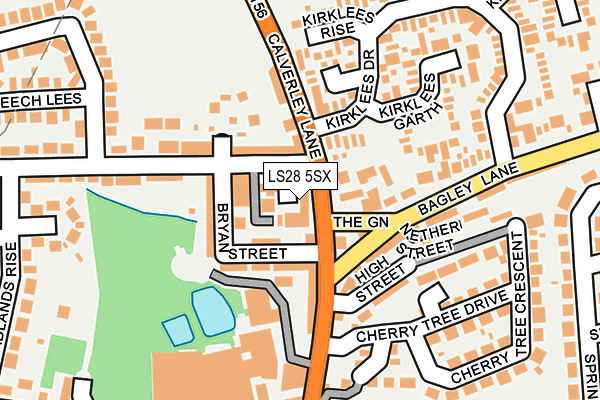 LS28 5SX map - OS OpenMap – Local (Ordnance Survey) LS28 5SX map - OS OpenMap – Local (Ordnance Survey)