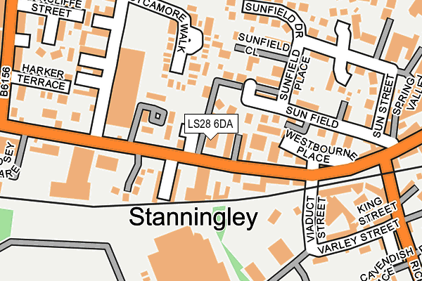 LS28 6DA map - OS OpenMap – Local (Ordnance Survey) LS28 6DA map - OS OpenMap – Local (Ordnance Survey)